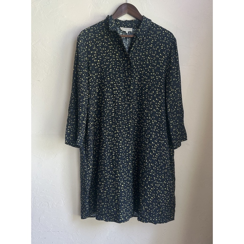 Hobbs London Marci Shirt Dress 8 Navy Print Classic Relaxed Quiet Luxury Capsule